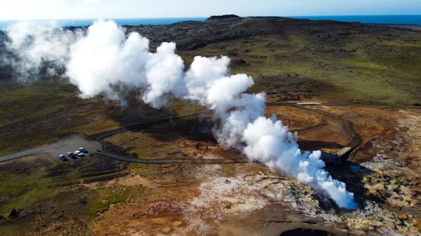 Geyser Ekologi Ånga Varm Island — Stockfoto