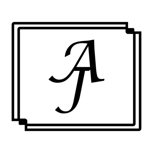 Aj字母图标向量模板上的黑色背景创意字母Aj图标 Aj向量 — 图库矢量图片