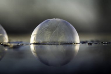 Frozen bubble reflection. Dark version.