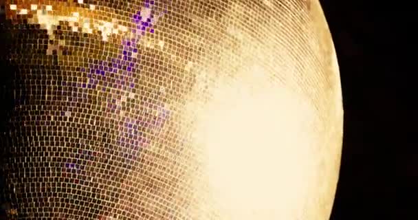 Big Golden Disco Ball Spinning Party High Quality Footage — Vídeo de Stock