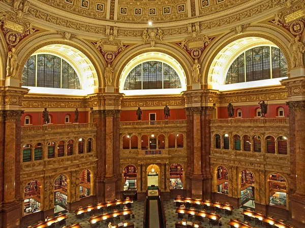 Hermosa Sala Lectura Biblioteca Del Congreso Acceso Mayor Colección Libros — Foto de Stock