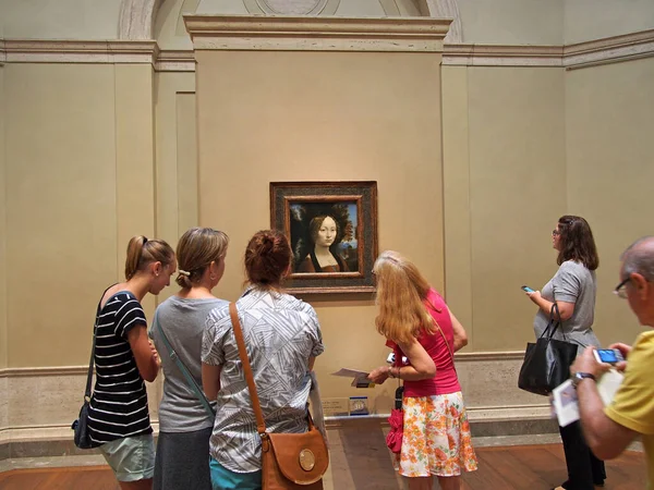 Admirando Pintura Leonarda Vinci Galería Nacional Washington — Foto de Stock