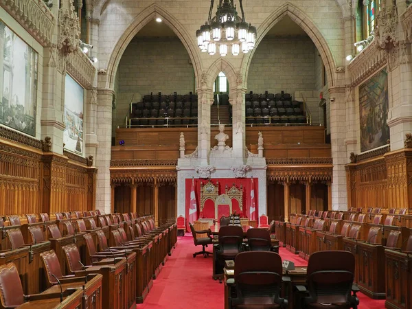 Ottawa Agosto 2018 Edificio Del Parlamento Canadiense Está Construido Con — Foto de Stock