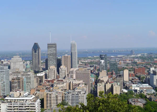 Montreal Sentrum Fra Mount Royal – stockfoto