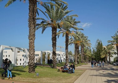   Tel Aviv Üniversitesi 'nin büyük kampüsü cesur modern mimari örnekleri içerir.,