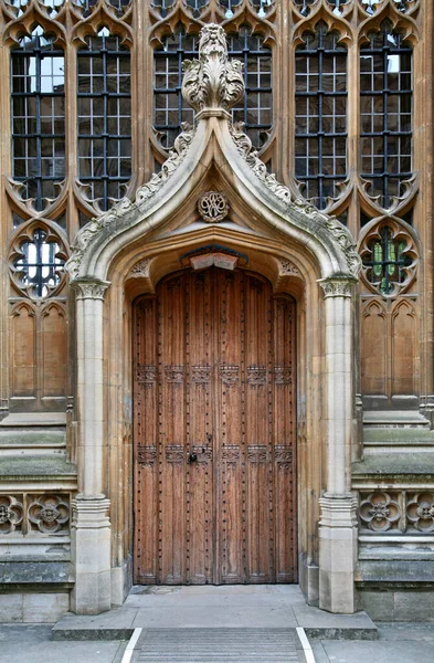 OXFORD, ENGLAND - JThis ornate door was added to the medieval Divinity School in the 1600s, and bears the initials of its famous architect, Christopher Wren