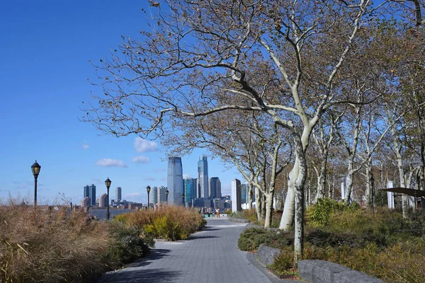 Fußweg Entlang Des Hafens Battery Park Der Südspitze Von Manhattan — Stockfoto