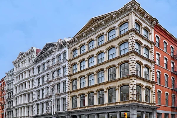 Historic Cast Iron Buildings Used Loft Apartments Shops Broome Street — Stock Photo, Image