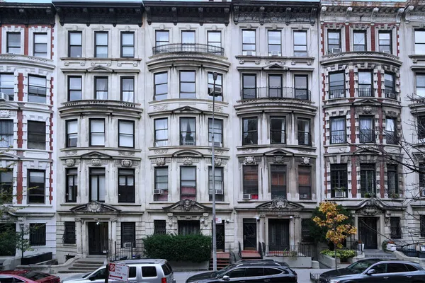 Rua Residencial Nova York Lado Superior Oeste Com Elegantes Casas — Fotografia de Stock