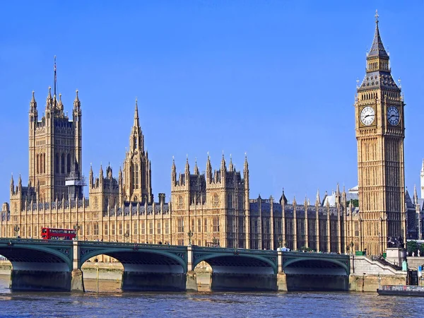 Λονδίνο Κτίριο Κοινοβουλίου Και Γέφυρα Westminster — Φωτογραφία Αρχείου
