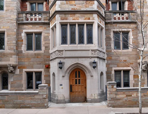 gothic style stone college building