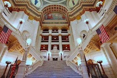 HARRISBURG, PA, ABD - Pennsylvania Eyalet Kongre Binası özellikle dekoratif bir barok iç mimarisi ile büyük.
