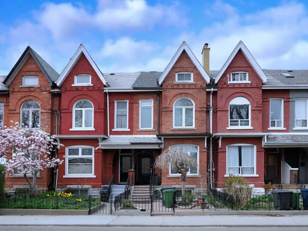 Urban Residential Street Row Attached Old Houses Gables — Foto de Stock