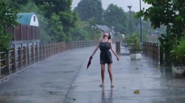 Life is a dance in the rain. High quality FullHD footage