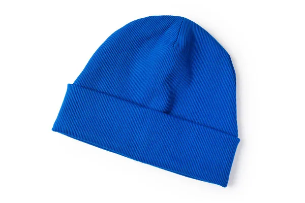 Gorro Juvenil Estilo Azul Índigo Brillante Hecho Eco Tela Natural —  Fotos de Stock