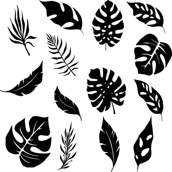 kendini dizayn etmek için siyah grafik yaprakları, clipart, vektör grafikleri