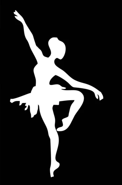 Black Frame Mask Ballerina Silhouette — 图库矢量图片