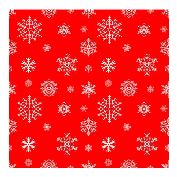 Winter Seamless Pattern Snowflakes White Continuous Pattern Red Background — Stock Vector