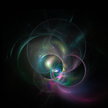 parlak çokrenkli uzay çizimi, renkli soyut grafikler, tasarım, sanat