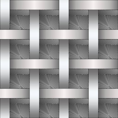 Gri iç içe geçmiş çizgilerin gölgelerinde kusursuz geometrik desen, tasarım, doku, arkaplan