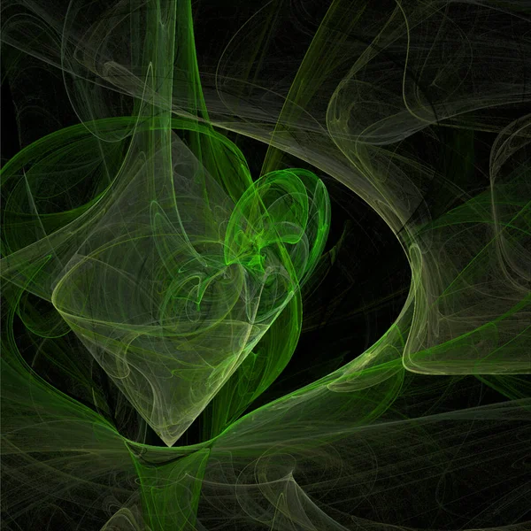 Fond Linéaire Abstrait Lumineux Dessin Numérique Vert Sur Noir Graphiques — Image vectorielle