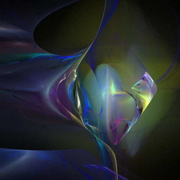 Яскравий Абстрактний Лінійний Фон Фіолетово Синій Цифровий Малюнок Чорному Графіка — стокове фото