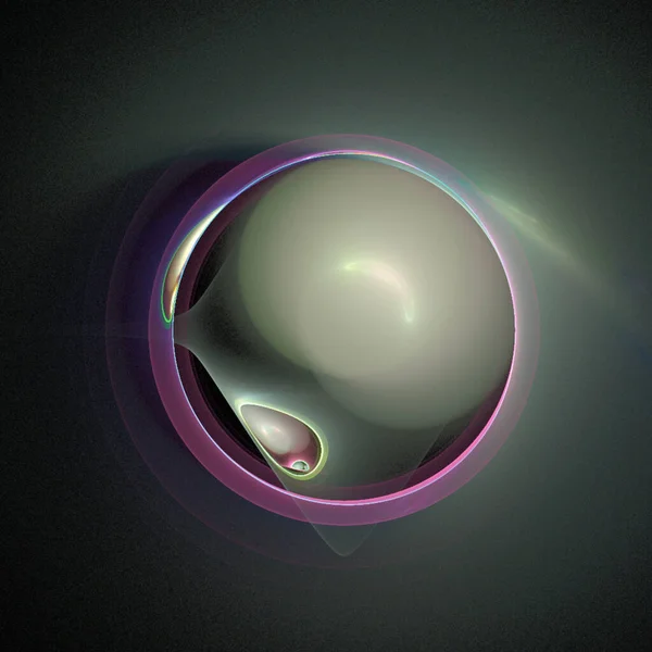 黑色背景 图形上圆形 抽象的紫色隔离元素 — 图库矢量图片