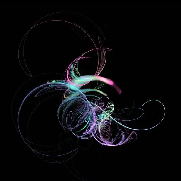 黒の背景 デジタルグラフィック モダンなデザインの紫の抽象的な要素 — ストックベクタ