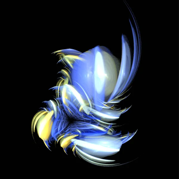 Jaune Bleu Abstrait Élément Sur Fond Noir Graphique Numérique Fond — Image vectorielle