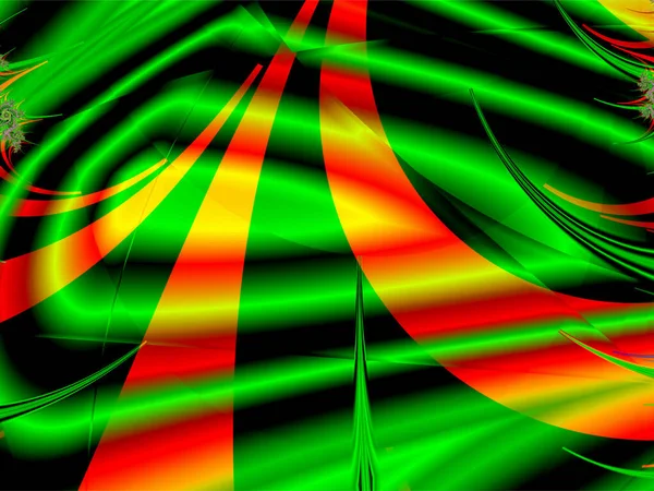 Abstract Green Orange Line Drawing Color Graphics Background Design — Stok Vektör