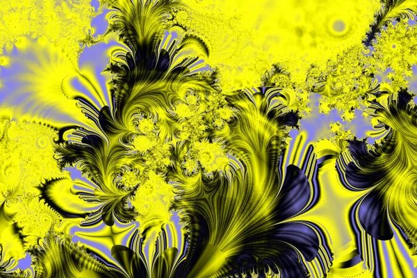 Bright Graphic Illustration Large Yellow Blue Flowers Graphics Abstract Background — Wektor stockowy