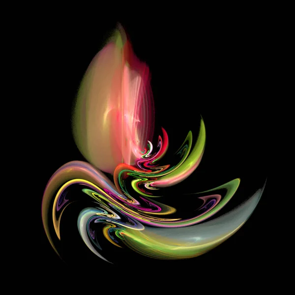 Bright Colored Graphic Abstract Element Black Background Rendering Design — ストックベクタ