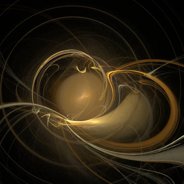 Графічна Жовта Ілюстрація Гарячого Простору Чорному Фоні Зоряна Система Рендеринг — стоковий вектор