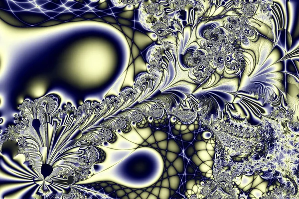 Bright Abstract Blue Yellow Pattern Lines Weaves Flowers Background Design — Φωτογραφία Αρχείου