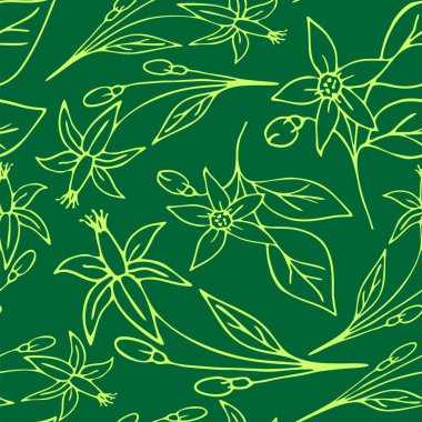 seamless graphic green olive floral pattern, repeating pattern, texture, design