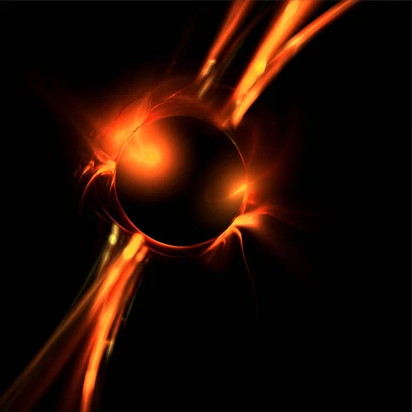 Graphic Yellow Hot Space Illustration Black Background Star System Rendering — Stock Photo, Image