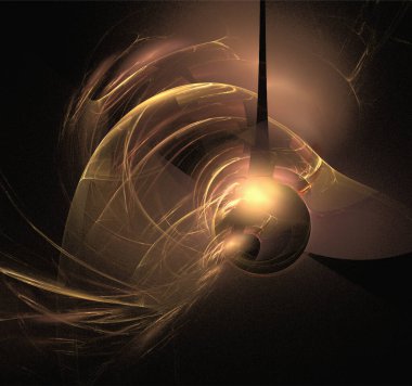 Derin uzayda bronz bir gezegenin antasy uzay çizimi, duvar kağıdı, tasarım