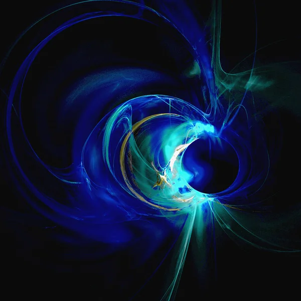 Espacio Fantasía Ilustración Planeta Azul Sobre Fondo Espacio Oscuro Arte — Archivo Imágenes Vectoriales