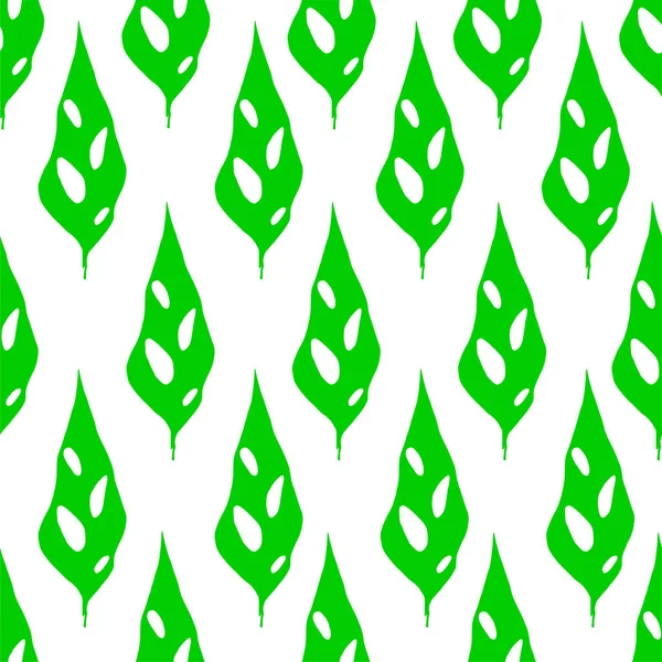 Motif Répété Symétrique Vert Sans Couture Sur Fond Blanc Texture — Image vectorielle