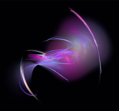 Siyah arkaplan, tasarım, duvar kağıdı üzerindeki soyut mor-mavi parlama deseni