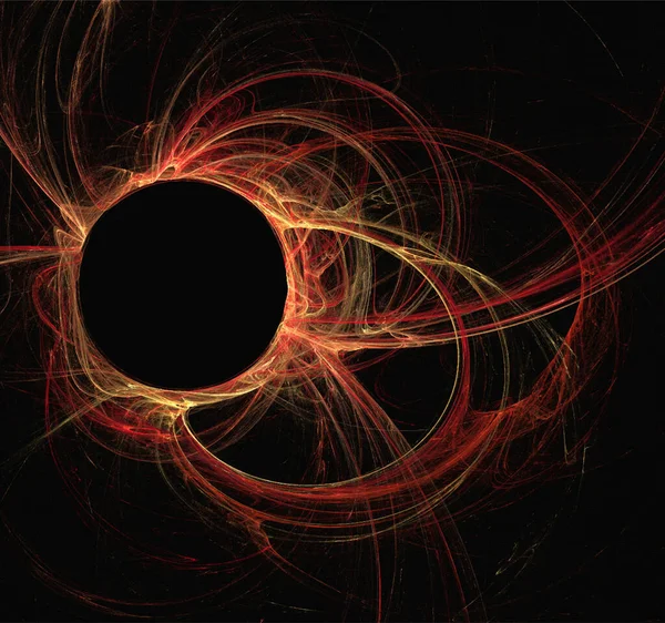 Espace Fantaisie Illustration Système Planétaire Rouge Sur Fond Espace Sombre — Image vectorielle