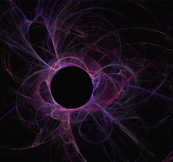 Космічна Фентезі Ілюстрація Фіолетової Планетарної Системи Фоні Темного Простору Мистецтва — стоковий вектор