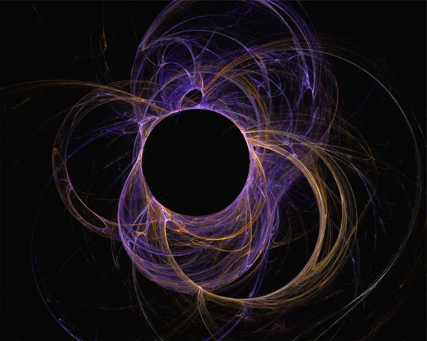 Espace Fantaisie Illustration Système Planétaire Violet Sur Fond Espace Sombre — Image vectorielle