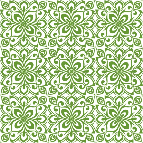 Tuile Ornement Sans Couture Symétrique Partir Éléments Abstraits Graphiques Verts — Image vectorielle