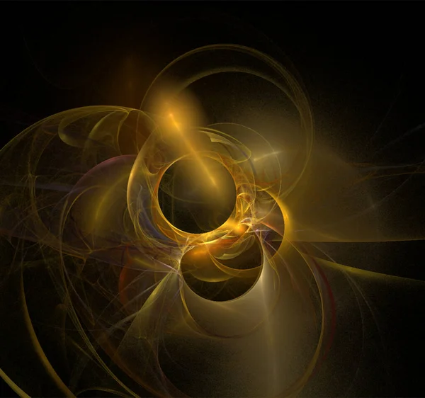 黄色の宇宙惑星系のイラスト カラー画像 — ストックベクタ
