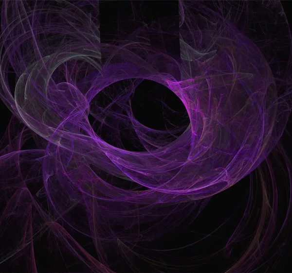 暗い宇宙背景 アート デザイン上の紫色の惑星系の宇宙ファンタジーイラスト — ストックベクタ
