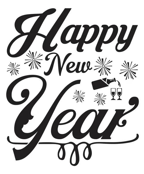 Happy New Year Svg Design Vector — Stock Vector