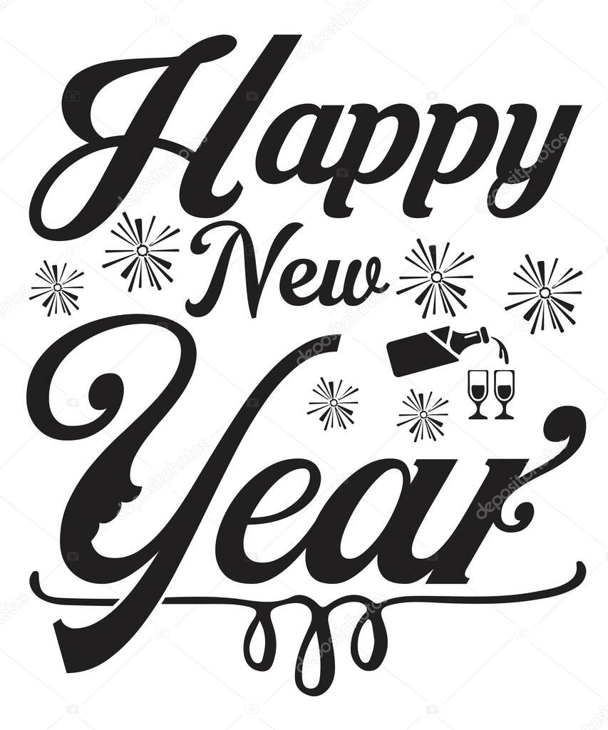Happy new year SVG design vector