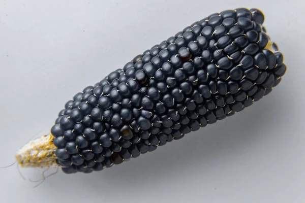 Black Corn Dark Grey Background Clouse Macro Diagonal — ストック写真