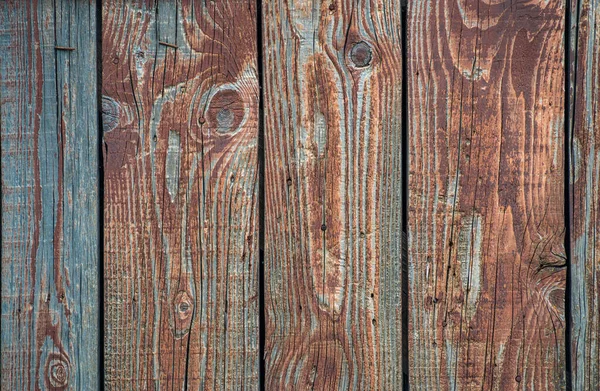 Rustic Brown Weathered Wood Grain Wood Planks Background Blue Green — 图库照片